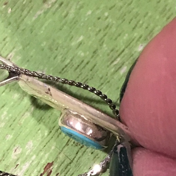 ▪️Silver & Turquoise Pendant on Chain - Picture 3 of 8